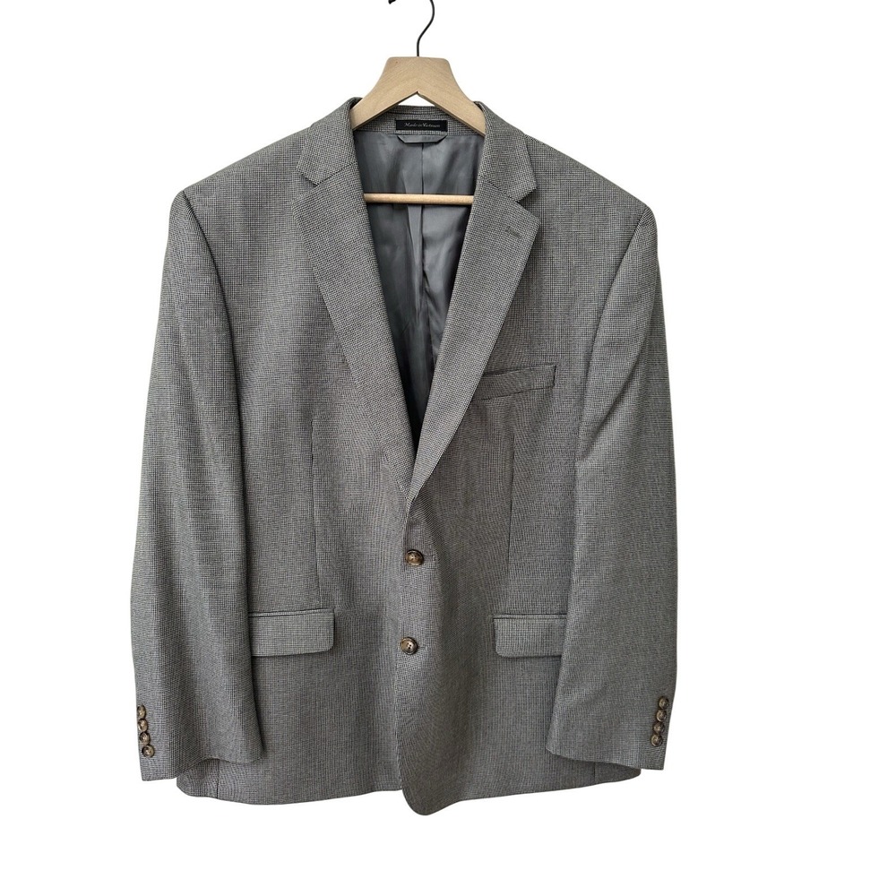 Lauren Ralph Lauren Blazer 48R Black White Houndstooth Sport Coat Two Button